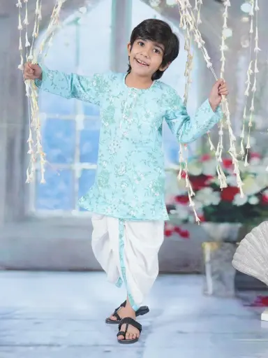 [LB528] Vivaan Boys Blue Kurta Dhoti Set
